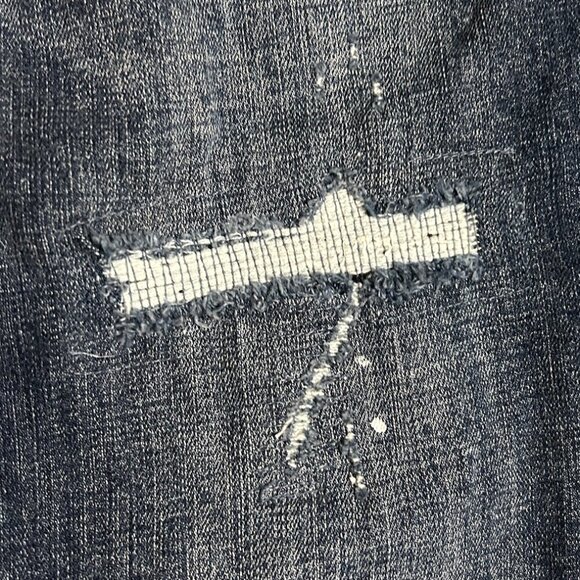 Cabi Exposed BUTTON FLY Distressed Straight Leg Jeans Women's Size 8 - Picture 6 of 14